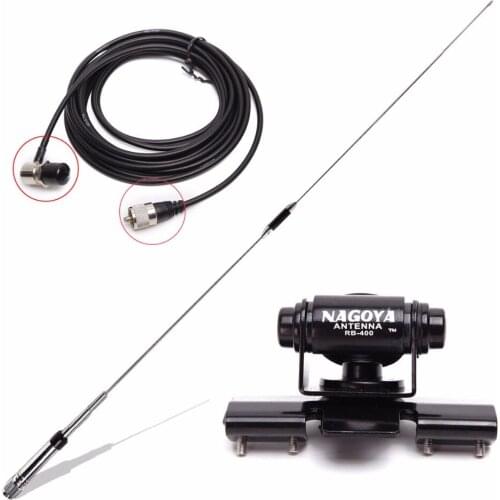 Nagoya NL-770R Dual Band Antenna + RB-400 Clip Mount + 5M Coaxial Cable for Yaesu QYT Baofeng TYT Mobile Radio Walkie Talkie