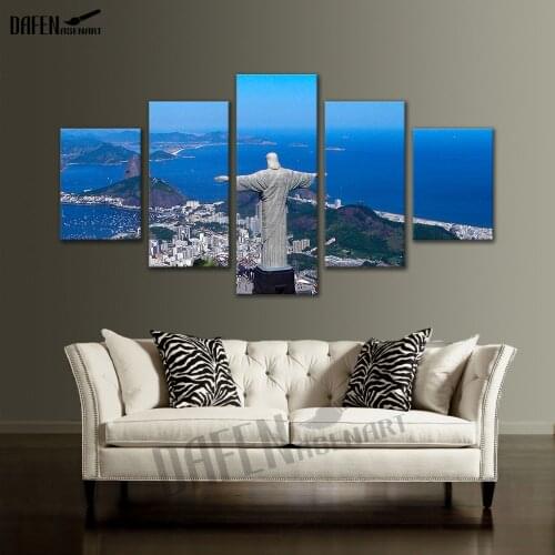 HD Printed Canvas Wall Art Rio de Janeiro Botafogo Beach Brazil Landscape Painting Framed Picture for Home Living Room Decor