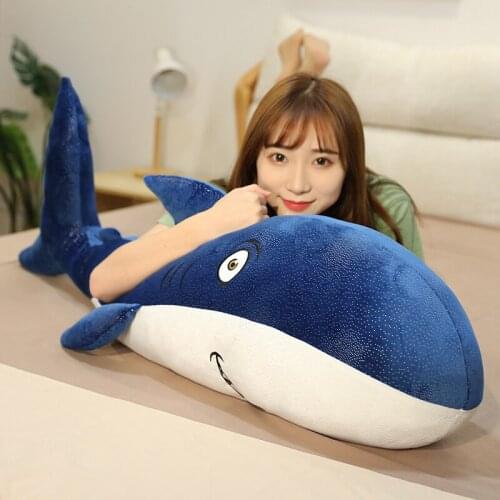 Nice Huggable 1pc 30CM-120CM Lovely Soft Plush Toy Sea Animal Big Blue Shark Soft Toy Stuffed Animal Childrens birthday gift