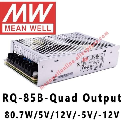 Mean Well RQ-85B 5V/12V/-5V/-12V AC/DC 80.7W Quad Output Switching Power Supply meanwell online store