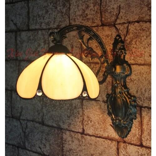 Fashion tiffany Mediterranean Mermaid mirror light fashion rustic wall lamp bed lamps