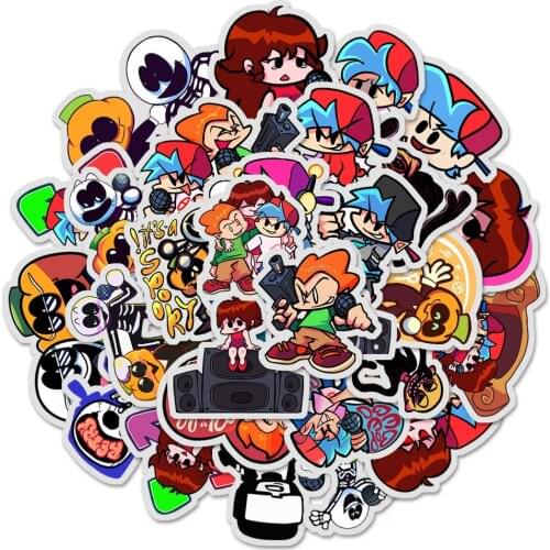 Friday Night Funkin Stickers Laptop Sticker Boyfriend Girlfriend Skid Pump Daddy Mommy Monster Spirit Senpai Pico 30/50/100PCS
