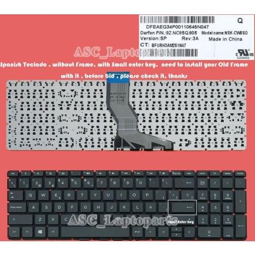 New Spanish Teclado Keyboard For HP Pavilion 15-aw000 15-aw002la 15-aw003la 15-aw004la 15-aw005la Laptop Keyboard without Frame