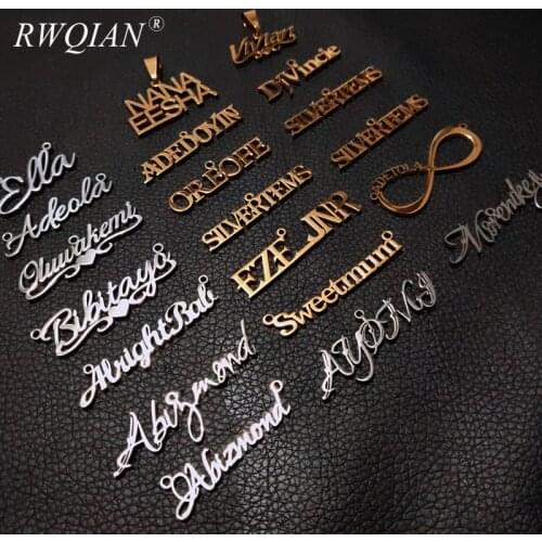 Custom Name Necklace,Personalied Pendant Necklaces,Stainless Chain,Custom Nameplate Necklace,Women Men Charm Jewelry Wholesale