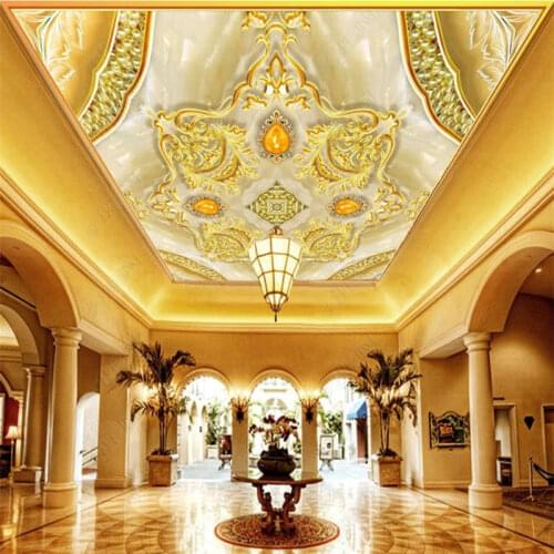 Custom Modern 3D Photo Wallpaper Living Room Bedroom Ceiling Wallpaper For Walls 3 D Marble Stereoscope Wall Mural Ceiling