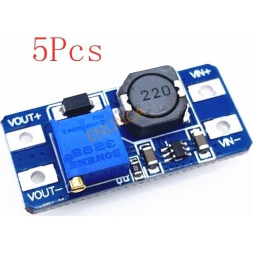 5PCS MT3608 DC-DC Step Up Converter Booster Power Supply Module Boost Step-up Board MAX output 28V 2A