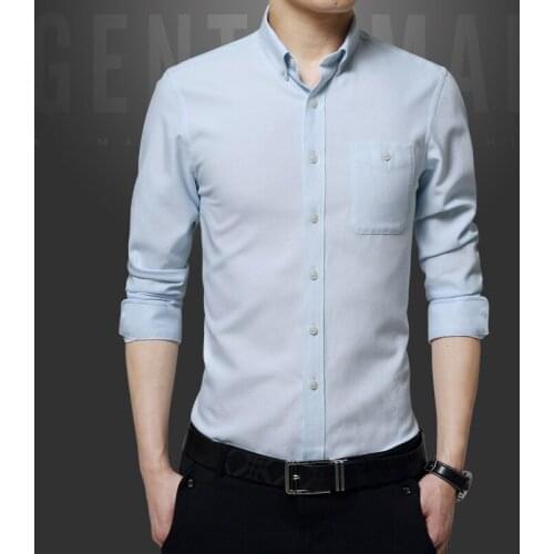High quality Mens classic shirt Long sleeve dress shirt men Business formal shirts Mens clothing camisa masculina