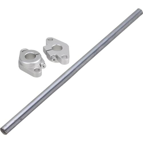 Silver 12mm L300mm Cylinder Linear Shaft Optical Axis with Rod Guide Rail Support for Industrial Set of 3