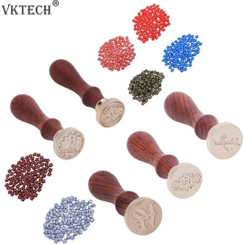 Love Series Retro Wax Seal Beads Wood Handle Sealing Wax Stamps Stamping Sealing Stamp Wax Stamp DIY Envelope Decor