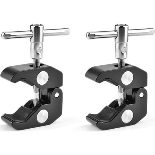 Super Clamp Crab Clamp Photography w/ 1/4'' and 3/8'' Thread Rod Clamp Pliers Clip for DSLR Rig Cameras 15mm Rods Lights Bars