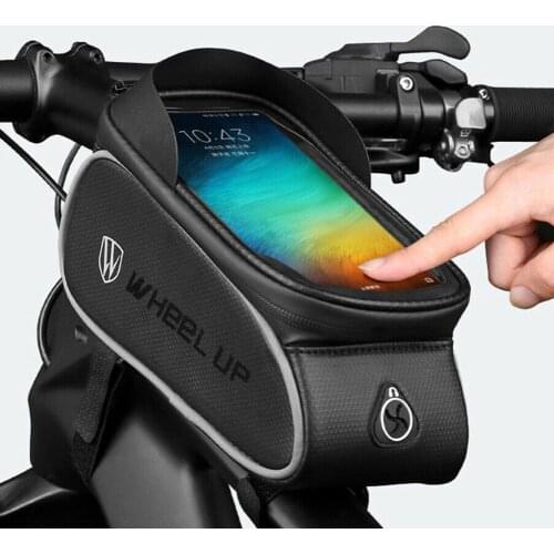 Wheelup Water Resistant Touch Screen Phone Case Bag Bicycle Top Tube Bag for 6.5 Inch Screen Phones Cycle Riding Accessories
