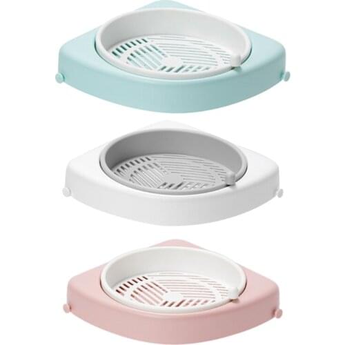 Bathroom 360 Degree Rotating Triangle Shelf Toilet Spinning Corner Storage Rack