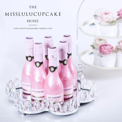 Mirror fruit plate cake plate shelf wedding dessert table decoration cosmetics jewelry storage tray