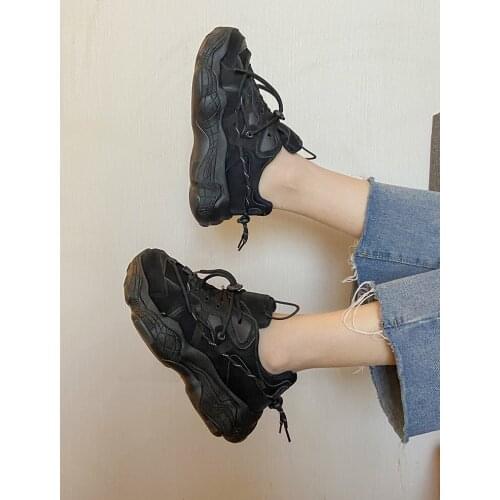 2021 spring and autumn new trend womens shoes Korean version of all-match thick-soled casual sneakers