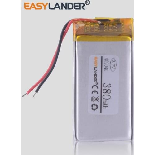 10pcs/Lot 402040 3.7V 380mAh lithium polymer Li- Polymer Battery For mp3 DVR GPS toys PDA Bluetooth Speaker headphone 042040
