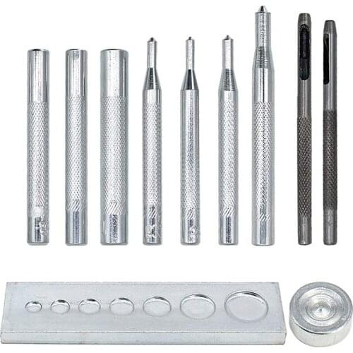 11 PCS Leather Snap Fasteners Kit Snap Setter Set Metal Snaps Setting Tool for Leather Clothes Jackets Jeans Wears Bracelets Bag