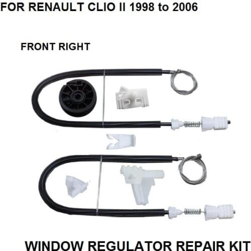 1998-2016 WINDOW REGULATOR COMPLETE CLIP SET RENAULT CLIO II WINDOW REGULATOR REPAIR KIT FRONT-RIGHT 2/3 DOOR