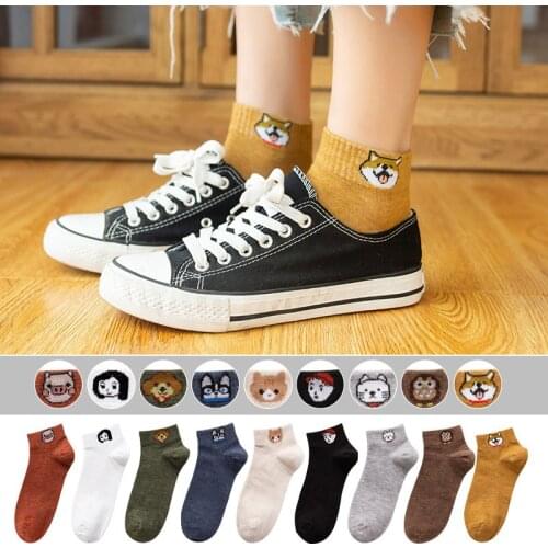 7 Pairs of Cute Cartoon Womens Socks Japanese Style Shallow Mouth Womens Socks Cute Cartoon Japanese Korean Style Socks