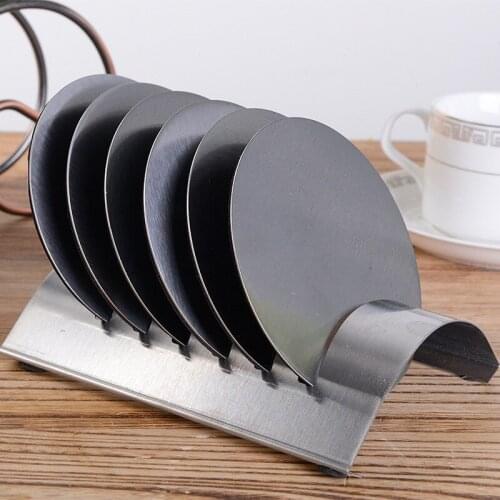 7PCS/SET Drinks Coasters Stand Stainless Steel Cup Mat Pads Tableware Placemat Bowl Insulation Mat Anti-Slip Creative