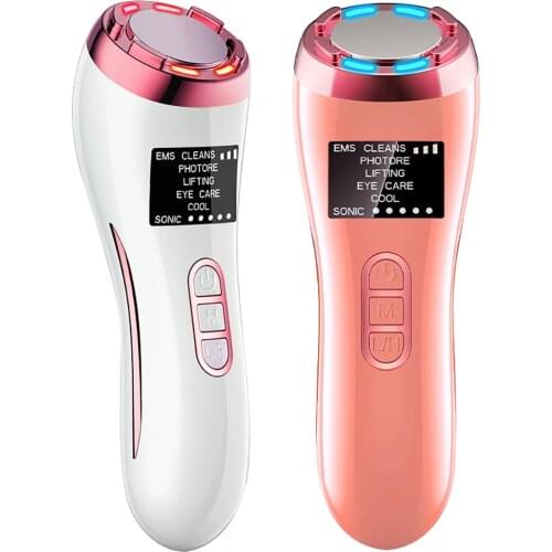 7 in 1 RF EMS Beauty Instrument Face lifting Massager Eye Care LED Light Therapy Photon Microcurrent Beauty Face Skin Care Tools