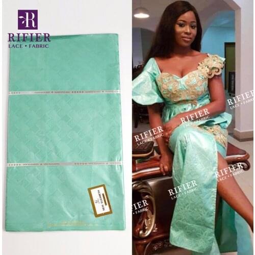 Scented Mint Green 5 Yards !! Bazin Riche Jacquard Design Fabrics Nigerian French Men And Women Garment Sewing Basin Material