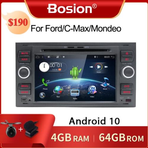 Bosion Android 10.0 Car DVD 2 Din car stereo for Ford Mondeo C-max focus galaxy S-max fusion ranger Multimedia Autoaudio PX6 DSP