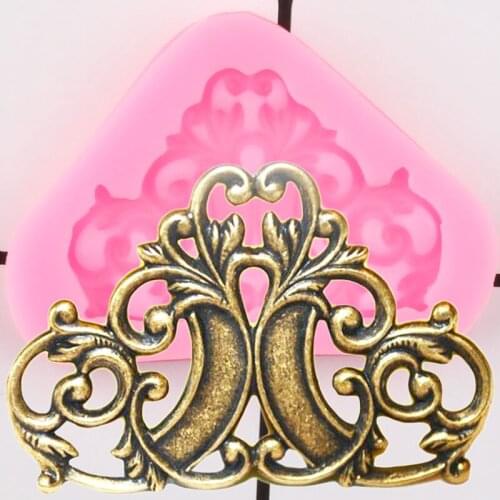 Baroque Relief Border Silicone Molds Cupcake Topper Fondant Cake Decorating Tools Candy Polymer Clay Chocolate Gumpaste Moulds