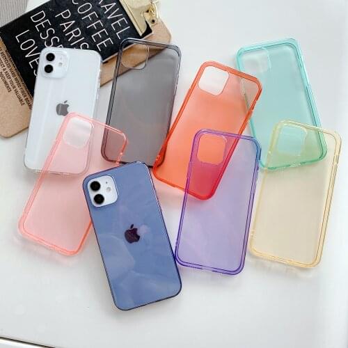 For iPhone 12 Pro Max Cases Shockproof Clear Simple Phone Case For iPhone 12 Mini 11 Pro Max XR XS Max 7 8 Plus X Soft TPU Cover