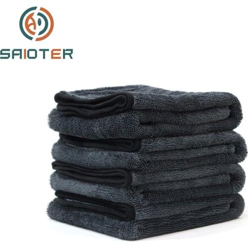 Black Car Wash Microfiber Towel 600gsm 70x90cm Professional Grade Premium Polishing Waxing Cleaning Cloth