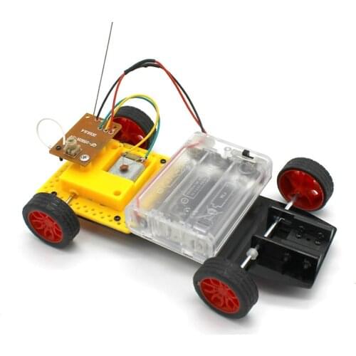 DIY Mini 4WD Remote Control Car Electric Motor Plastic Chassis Educational Material Kits Small Production Gift