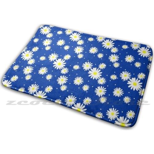 Daisy Flowers Design Mat Doorway Non-Slip Soft Water Uptake Carpet Marguerite Paquerette Daisy Flowers Fleurs Design Daisy