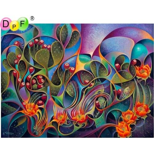DPF DIY Wavy flowers gift 5D crafts diamond painting cross stitch needlework diamond mosaic square home decor diamond embroidery