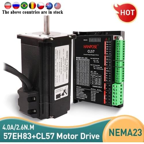 57EH83A4001 Hybrid Step-servo CL57 Driver Nema23 Closed Loop 4A 2.6N.M 57CME26 closed loop stepper motor driver for CNC