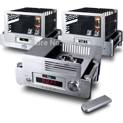 K-013 3PCS/Set YAQIN MS-845 Pre-amplifier+Mono Vacuum Tube Amplifier SRPP Circuit 845 Single-ended Class A Power Amp 110V/220V