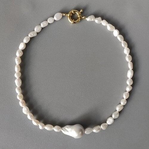Classic Trendy Baroque Freshwater Necklace Give Women High Quality Real Natural Pearl Jewelry Choker 2020 New fashion collier