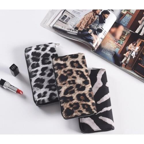 Leather Women Wallet Classic Leopard Animal Print Long Wallets Female Cards Holder Clutch Bag Fashion Ladies Purses