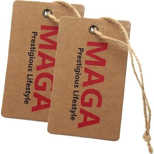 Kraft paper black design print envelope hang spare button tag for garment