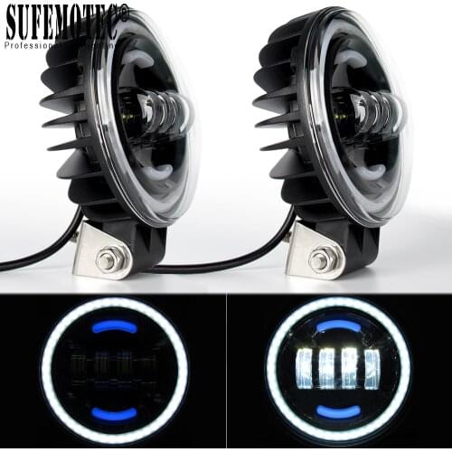 7 inch 40W Round Led Work Light 12V 24V Off road For Jeep ATV 4WD SUV Motorcycle 4x4 Offroad Angel Eyes DRL Led Driving Lights