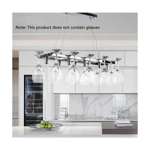Minimalist post-modern upside-down goblet bar chandelier open kitchen restaurant partition red wine glass decorative lamp