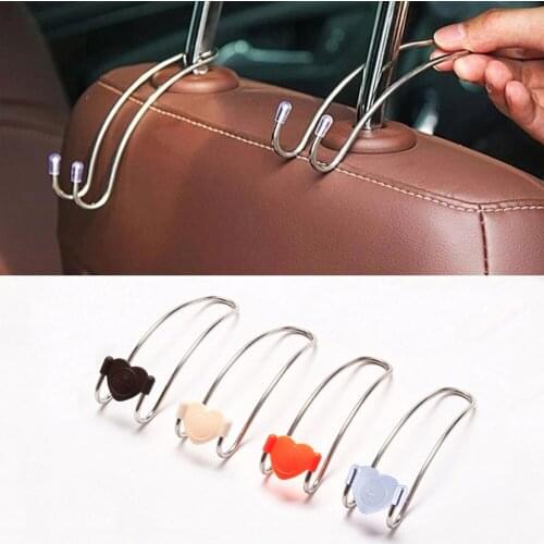 Multifunctional Car Back Seat Storage Hooks Strong Durable Auto Headrest Hanger Bag Hook for Handbags Grocery Bag Car Storage