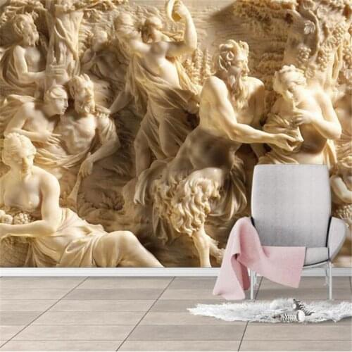 Wellyu Customized wallpaper 3d mural relief papel de parede Greek mythological character TV background wall Living room 3d обои