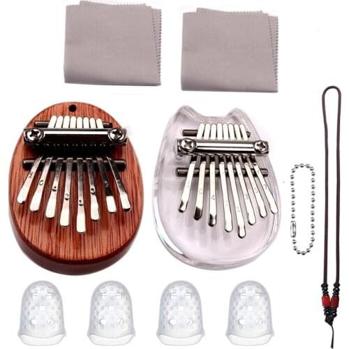 New 8 Key Mini Kalimba Thumb Piano Finger Piano Set, with Lanyard, for Kids and Adults Beginners