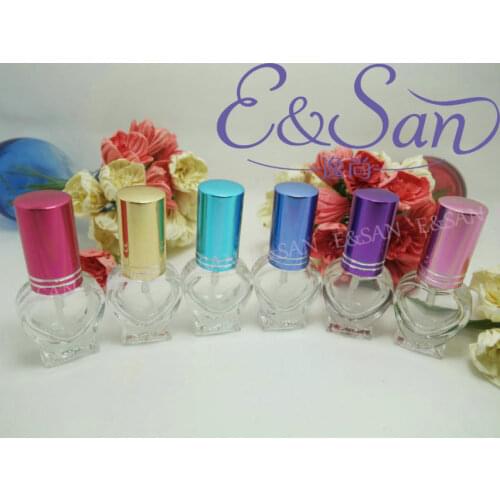 Wholesale FX157-5ML Small Heart-shaped Clear Glass Perfume Spray Bottle 100pcs/lot