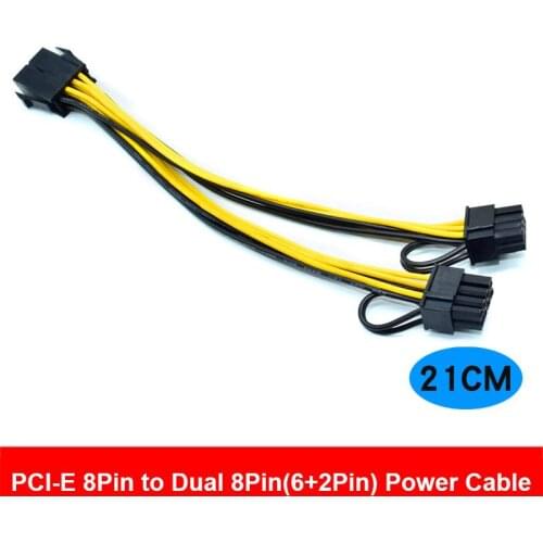 PCI-e 8pin To Dual 8Pin / PCIe 8pin-2x(6+2pin) Graphics Video Card Power Cable PCI Express Power Splitter Cable Computer Cable