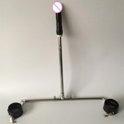 Stainless Steel Spreader Bar Open Leg Bondage BDSM Torture Ankle Cuffs Dildo Sex Toys For Men Women Adult Games Slave Restraints