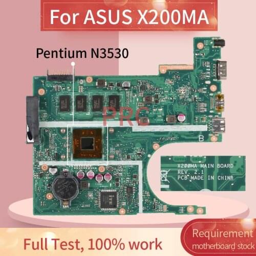 REV:2.1 For ASUS X200MA Pentium N3530 Laptop Motherboard SR1W2 DDR3 Notebook Mainboard