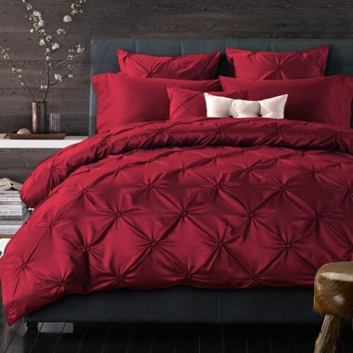Luxury bed linen washed silk pleated fisher net bedding set king queen size duvet cover bed sheet pillow cases bed linen set