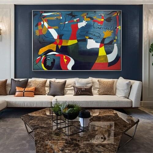 The Birth of the World Canvas Paintings By Joan Miro Famous Wall Art Posters And Prints Abstract Art Pictures For Living Room