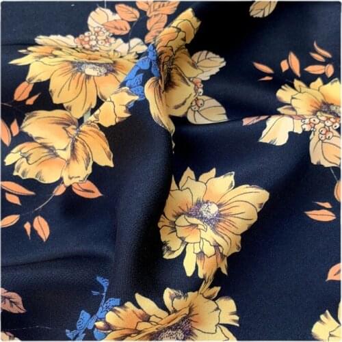 Width 59"Comfortable Simple Printing Luster Imitation Acetate Chiffon Fabric By The Half Yard For Dress Shirt Cheongsam Material