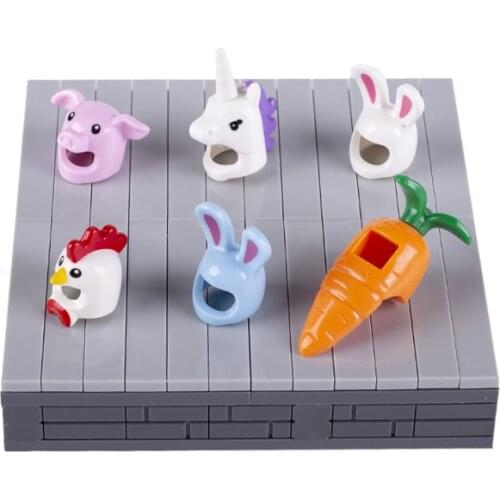 Helmet Building Blocks City Figures Parts Animal Headwear Creator Cute plant Accessories Bricks Girl Set Gifts DIY kids Toys